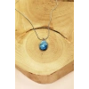 Sodalit Doğal Taşı Zincirli El Yapımı Kolye Uç: 1,5 cm Zincir: 20 cm Kutulu