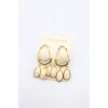 Taşlı Küpe - Krem