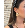 Taşlı Küpe - Krem