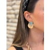 Taşlı Küpe - Mavi