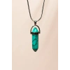 Turkuaz Doğal Taşı Zincirli El Yapımı Kolye Uç: 3 cm Zincir: 20 cm Kutulu