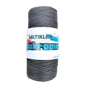 1 Adet Polyester Makrome İpi 420 Koyu Gri 100 gr - mudanis