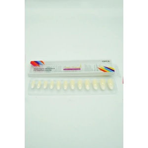 12 Adet Badem Tırnak Tak Ve Çık Kendinden Yapışkanlı Takma Tırnak Krem