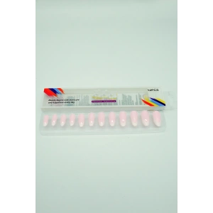 12 Adet Badem Tırnak Tak Ve Çık Kendinden Yapışkanlı Takma Tırnak Pembe