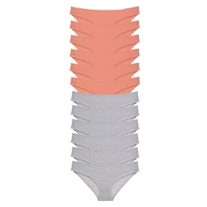 12 adet Süper Eko Set Likralı Kadın Slip Külot Pudra Gri