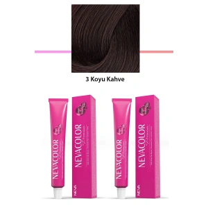 2 li Set Premium 3 Koyu Kahve - Kalıcı Krem Saç Boyası 2 X 50 g Tüp