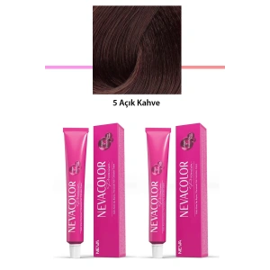 2 li Set Premium 5 Açık Kahve - Kalıcı Krem Saç Boyası 2 X 50 g Tüp