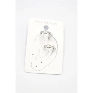 2li Taşlı Kıkırdak Küpe - Gümüş