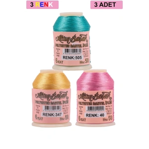 3 Adet Altınbaşak Oya ve Dantel İpi 20 gr - Royaleks - No: 347 - 040 - 505