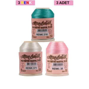 3 Adet Altınbaşak Oya ve Dantel İpi 20 gr - Royaleks - No: 375 - 038 - 316