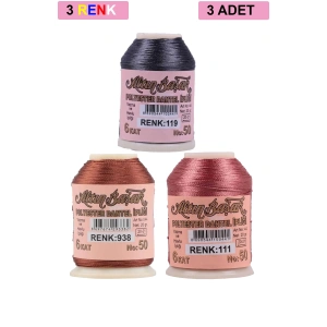 3 Adet Altınbaşak Oya ve Dantel İpi 20 gr - Royaleks - No: 938 - 111 - 119