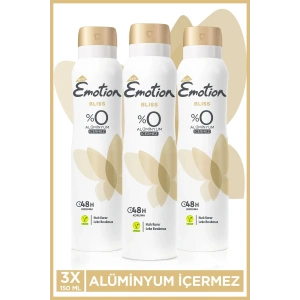 3 Adet Emotion Bliss Kadın Vegan Deodorant 150 Ml Hızlı Kurur , Leke Bırakmaz