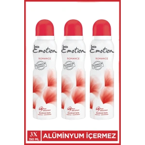 3 Adet Emotion Romance Kadın Vegan Deodorant 150 Ml Hızlı Kurur, Leke Bırakmaz
