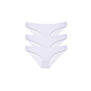 3 adet Süper Eko Set Likralı Kadın Slip Külot Beyaz
