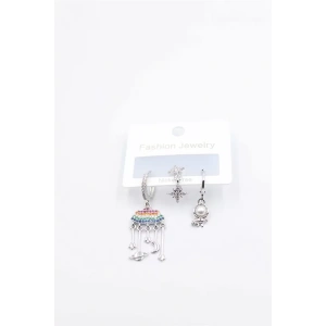 3lü Bulut Küpe - Gümüş