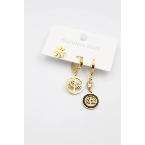 3lü Hayat Ağacı Küpe - Altın