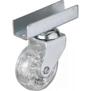 327 - 50x20 Mm Şeffaf Makaralı Uzun U Tablalı Teker 4 Adet