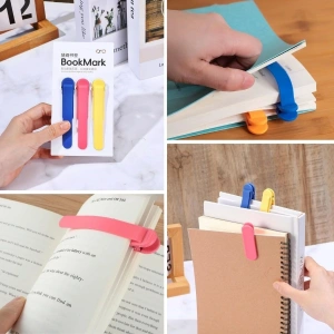 3’lü Otomatik Kitap Ayıracı – Akıllı Silikon Yer İmi Klips Seti, Okuma Severler İçin Pratik Kitap Aksesuarı