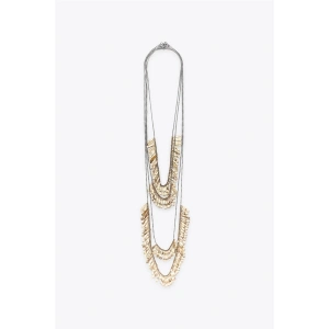 4LÜ METAL PLAKA KOLYE - Altın