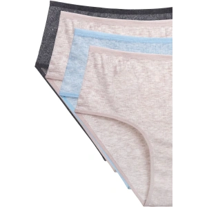 4lü Yeni Seri Renkli Yüksek Bel Fitilli Ribana Bato Külot Pudra Gri Turquaz