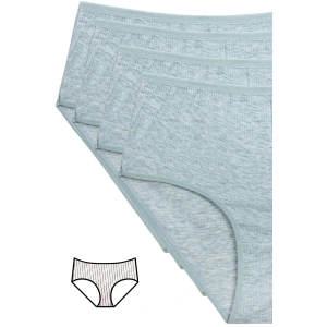 4lü Yeni Seri Renkli Yüksek Bel Fitilli Ribana Bato Külot Yeşil