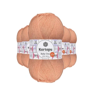 5 Adet Baby One Tüylenmeyen El Örgü İpi Yünü Yavruağzı K253