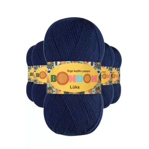 5 Adet Lüks Patik İpi Yünü Lacivert 98244 - bonbon mudanis