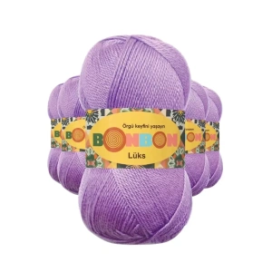 5 Adet Lüks Patik İpi Yünü Lila 98275 - bonbon mudanis