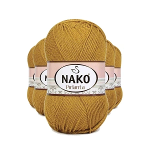 5 Adet Pırlanta Amigurumi El Örgü İpi Yünü Altın 6706