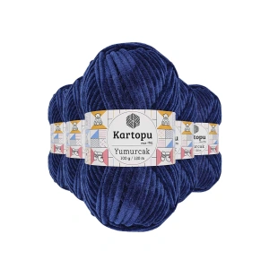 5 Adet Yumurcak Kadife El Örgü İpi Lacivert K635