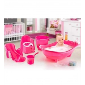 5 Parça Oturaklı Bebek Bakım Yıkama Seti Pembe