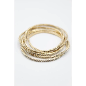 6lı Lastikli Bileklik - Altın