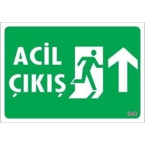 Acil Çıkış Uyarı Levhası 17,5x25 KOD:943
