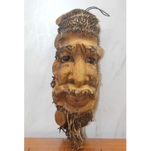 Ahşap Duvara Asmalı Yüz Figürü Sayang-10
