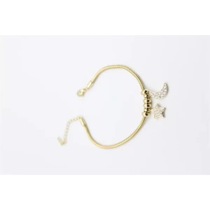 Ay Yıldız Charm Bileklik - Altın