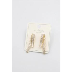 Baget Taşlı Küpe - Altın