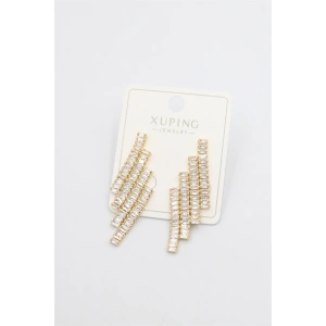 Baget Taşlı Küpe - Altın