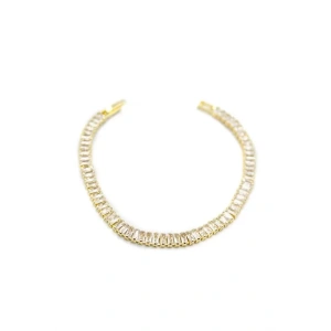 Baget Taşlı Su Yolu Bileklik - Altın