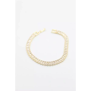 Baget Taşlı Su Yolu Bileklik - Altın