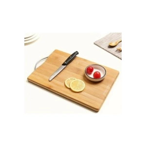 Bambu Metal Saplı Ekmek Kesme Tahtası 30x20x1,8 Cm Royaleks-67459