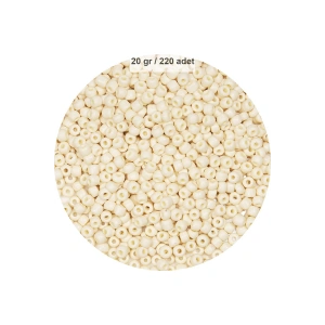 Beyaz Renk 4 mm Yaklaşık 220 adet/20 gram Cam Boncuk Oya Yazma Bileklik ve Kolye