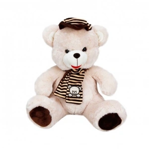 BFS 001521 Şapkalı Atkılı Peluş Ayı 50 cm
