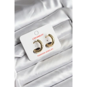 BFS 14K Gold Renk Kaplama CM Kadın Küpe