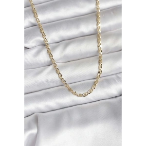 BFS 14K Gold Renk Kaplama Ezme Plaka Model CM Kadın Kolye