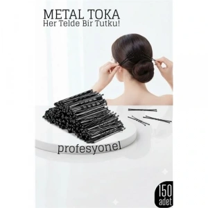 BFS 150’li Siyah Metal Tel Toka Seti – Profesyonel Saç Şekillendirme İçin