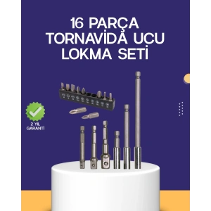 BFS 16 Parça Bits ve Adaptör Seti Vidalama Tamir Bakım Seti