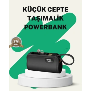 BFS 2000mAh Mini Powerbank Dahili Konektörlü PD 20W