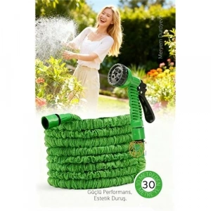 BFS 30 Metre Premium Uzayabilen Bahçe Hortumu - 7 Fonksiyonlu Başlık ve Esnek Tasarım