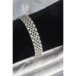 BFS 316L Çelik 12 mm Kalınlıkta Gümüş Renkli Erkek Bileklik