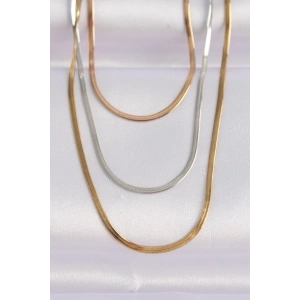 BFS 316L Çelik 3 Renkli İtalyan Zincir Çoklu Kolye